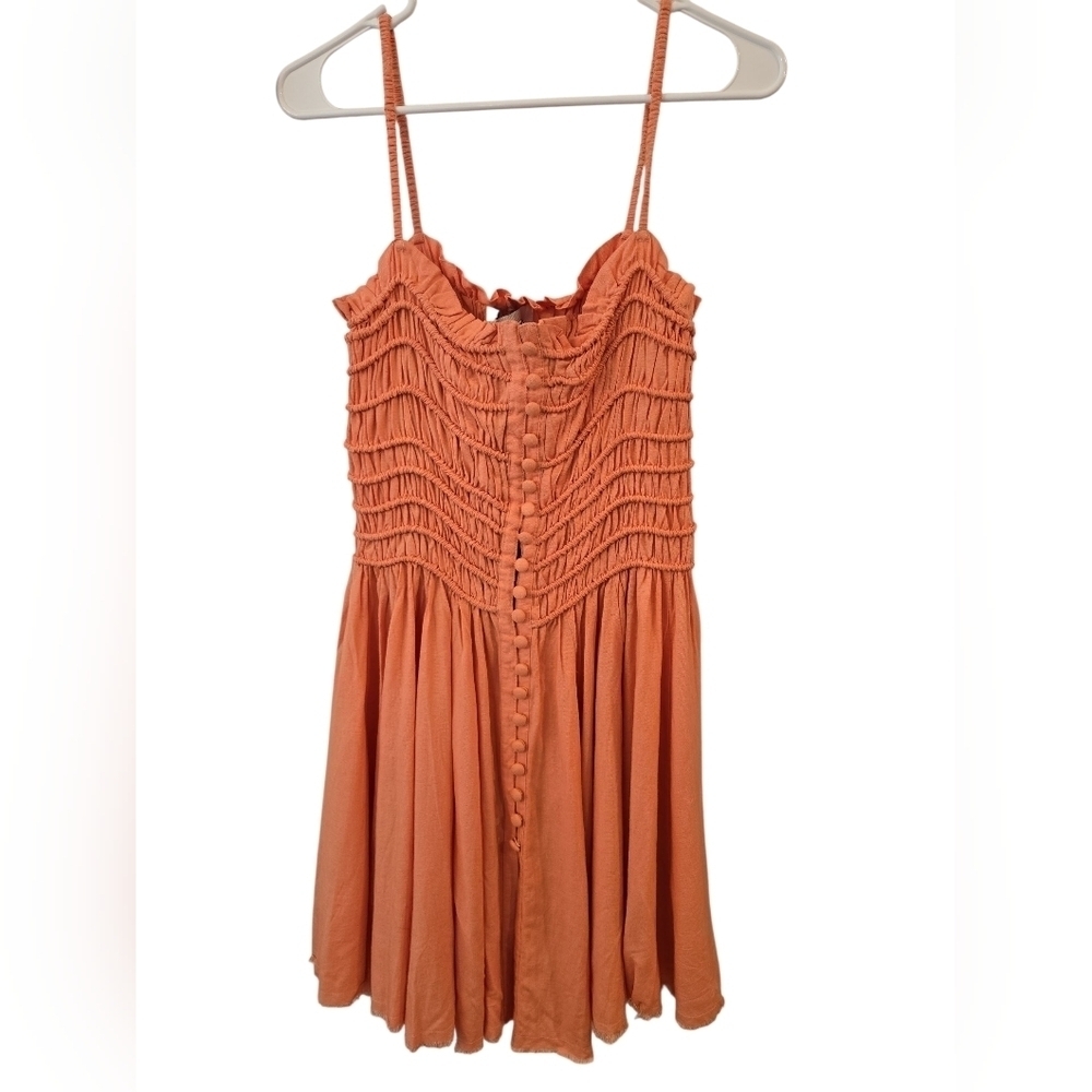 VINTAGE HAVANA MADELINE BOHO SUMMER DRESS IN PEACH. SIZE SMALL. NWT.